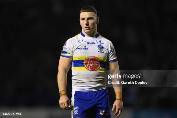 George Williams of Warrington during the Betfred Super League between Warrington Wolves and Leeds Rhinos at The Halliwell Jones Stadium on February...