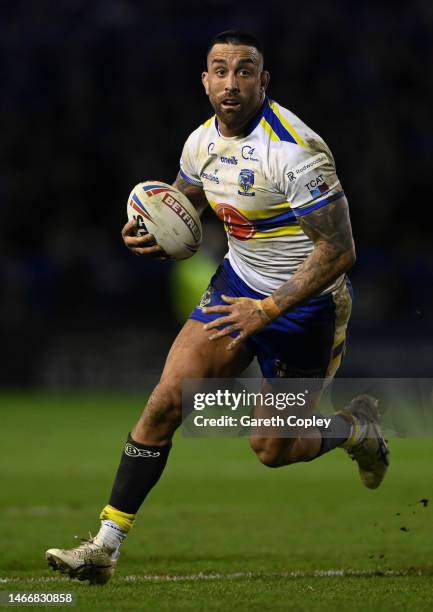 Paul Vaughan of Warrington during the Betfred Super League between Warrington Wolves and Leeds Rhinos at The Halliwell Jones Stadium on February 16,...