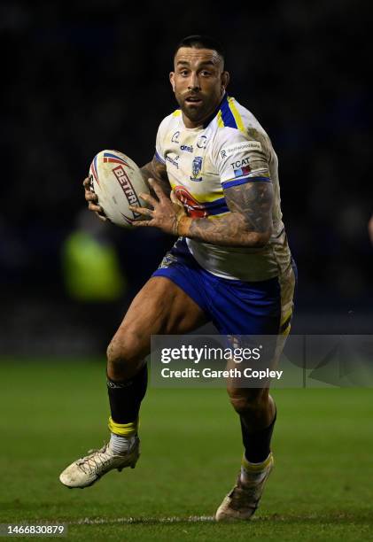 Paul Vaughan of Warrington during the Betfred Super League between Warrington Wolves and Leeds Rhinos at The Halliwell Jones Stadium on February 16,...