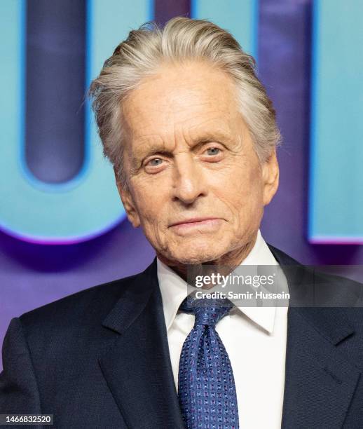 Michael Douglas attends the "Ant-Man And The Wasp: Quantumania" UK Gala Screening at BFI IMAX Waterloo on February 16, 2023 in London, England.