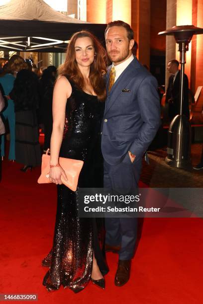 Annika Lau and Frederick Lau attend the Berlin Opening Night 2023 on the occasion of the 73rd Berlinale International Film Festival at hotel Das Stue...