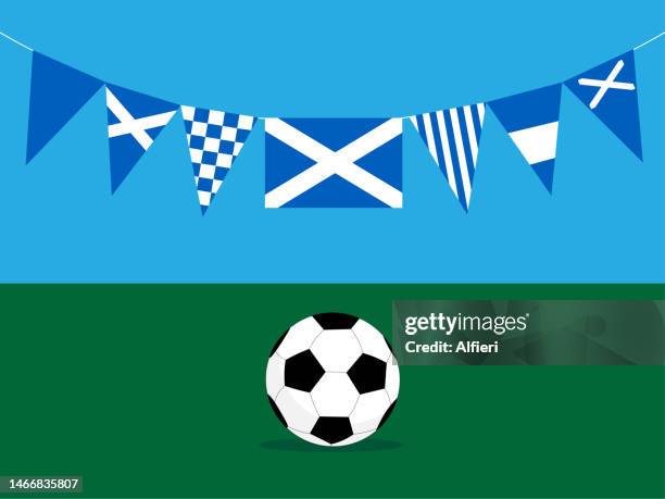 scottish football celebration - referee football uk stock illustrations