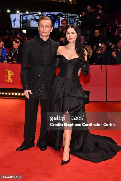 Matthias Schweighofer and Ruby O. Fee attend the "She Came to Me" premiere and Opening Ceremony red carpet during the 73rd Berlinale International...