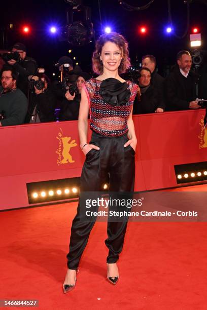 Paula Beer attends the "She Came to Me" premiere and Opening Ceremony red carpet during the 73rd Berlinale International Film Festival Berlin at...