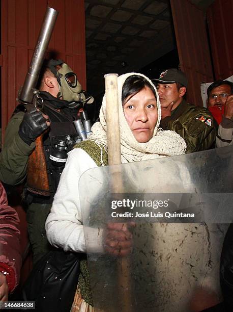 Police officers take the Unit of Police Tactic Operations during the second day of the riot asking for better salaries and proper retirement...