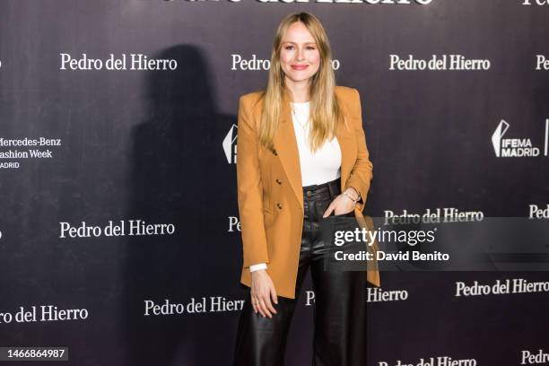 Esmeralda Moya attends the photocall prior to the Pedro del Hierro fashion show during the Mercedes Benz Fashion Week Madrid February 2023 edition at...