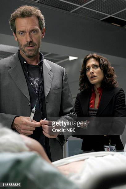 Son of Coma Guy" Episode 307 -- Pictured: Hugh Laurie as Dr. Gregory House, Lisa Edelstein as Dr. Lisa Cuddy --