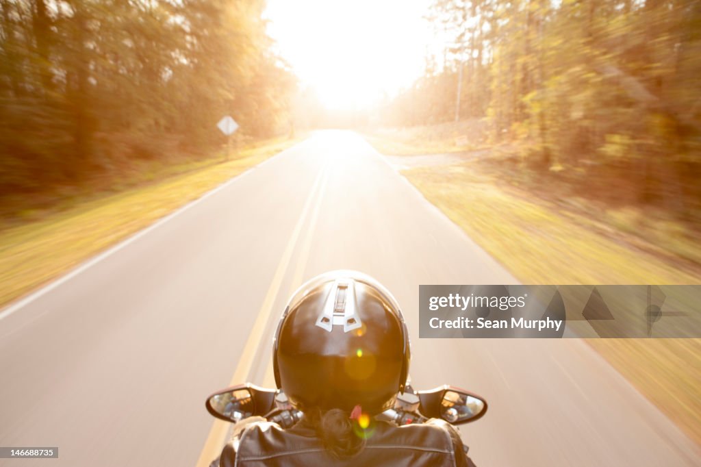 Motorcyclist's Perspective of the Open Road