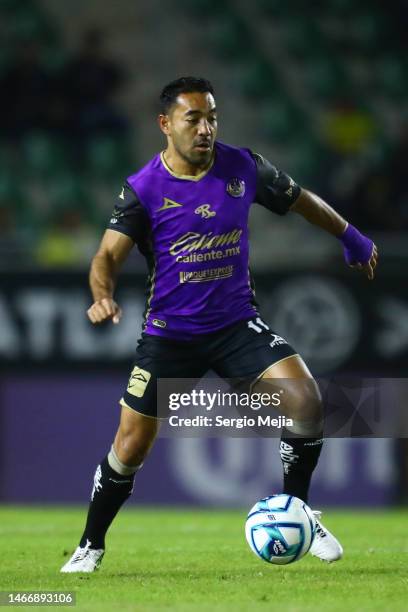 Marco Fabian of Mazatlán controls the ball during the 7th round match between Mazatlan FC and Pachuca as part of the Torneo Clausura 2023 Liga MX at...