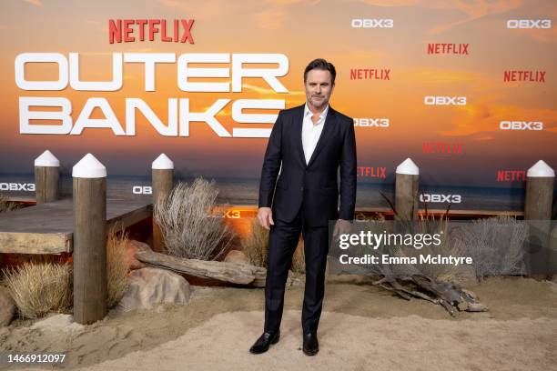 Charles Esten attends the Los Angeles premiere of Netflix's 'Outer Banks' Season 3 at Regency Village Theatre on February 16, 2023 in Los Angeles,...