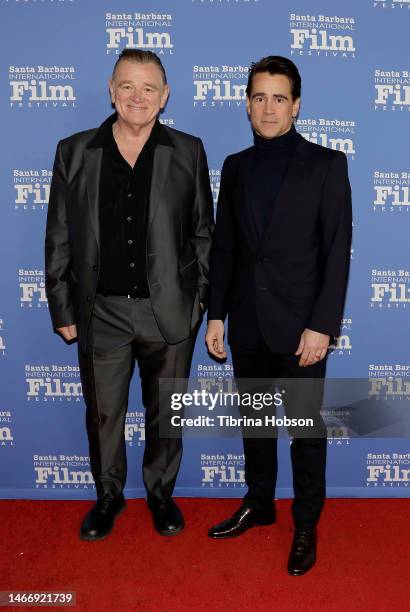 Brendan Gleeson and Colin Farrell attend the Cinema Vanguard Award Ceremony during the 38th Annual Santa Barbara International Film Festival on...