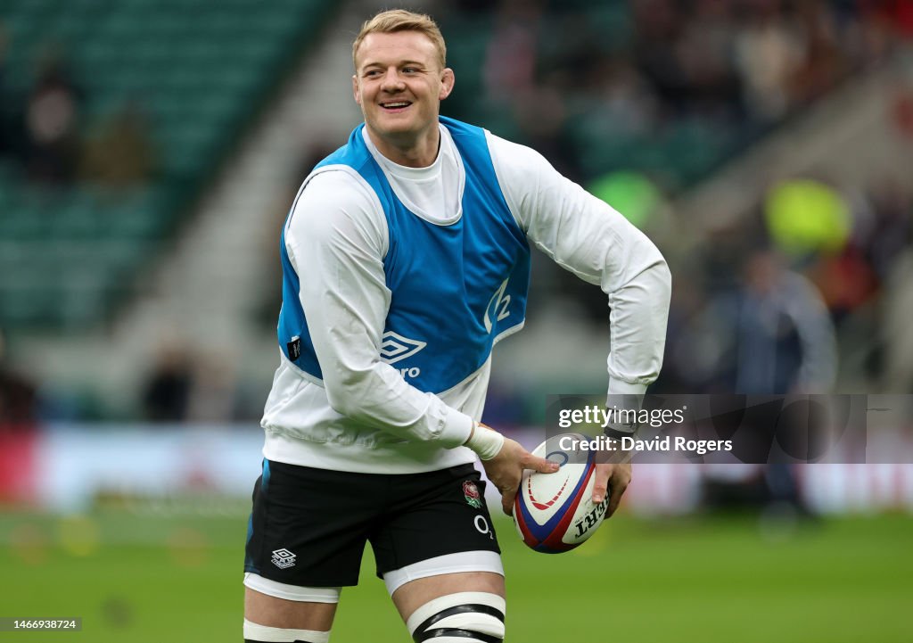 David Ribbans David Ribbans passes the ball in the warm up during the Six Nations ...