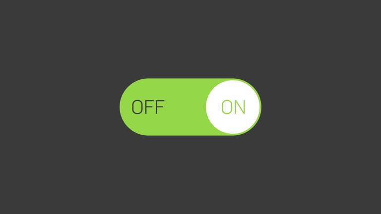 Switch on and switch off button. Power digital button. Click control ...