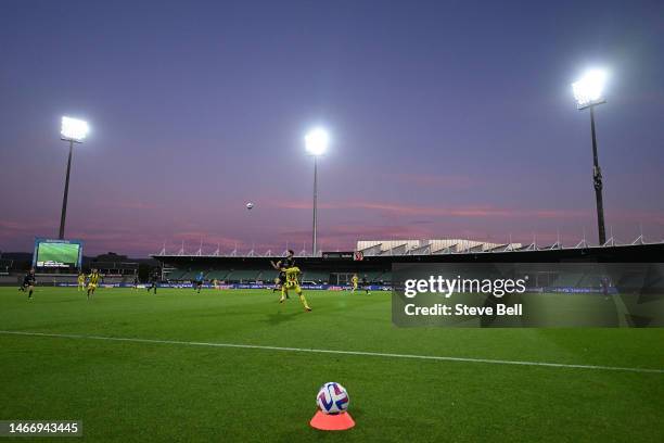 General view during the round 17 A-League Men's match between Western United and Wellington Phoenix at University of Tasmania Stadium, on February 17...