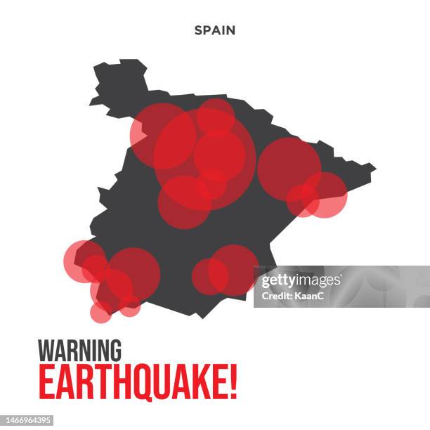 spain earthquake wave with circle vibration,design for education,science and news,vector illustration. stock illustration - red flag warning stock illustrations