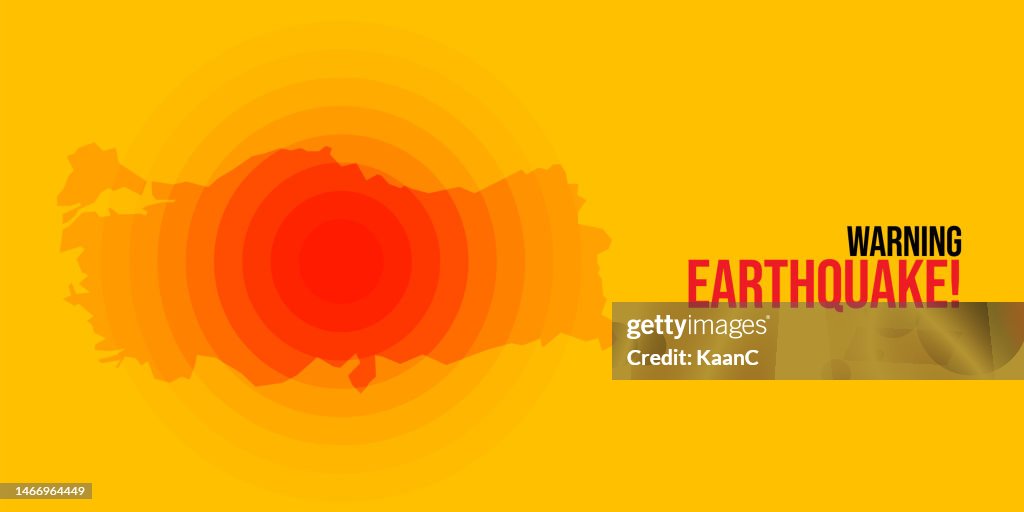 Turkey Earthquake Wave with Circle Vibration,design for education,science and news,Vector Illustration. stock illustration