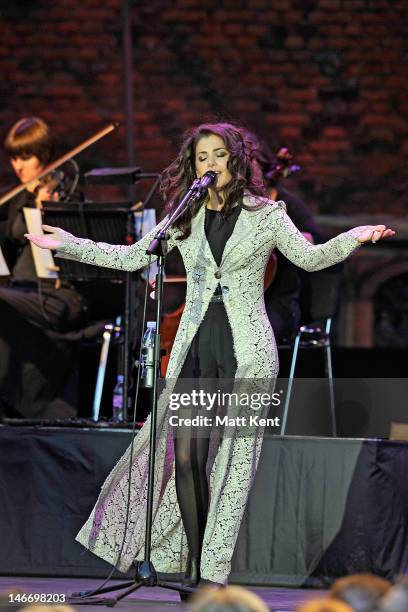 Katie Melua performs on stage during the Hampton Court Palace Festival at Hampton Court Palace on June 22, 2012 in London, United Kingdom.