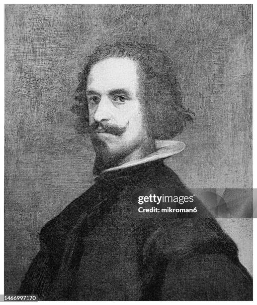 portrait of diego rodríguez de silva y velázquez, spanish painter - diego rodríguez de silva y velázquez artist stock pictures, royalty-free photos & images