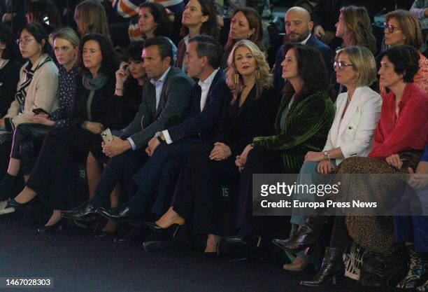 Second vice-president and minister of Labor and Social Economy, Yolanda Diaz , and MBFWM director Ana Rodriguez , in the front row of the Hannibal...