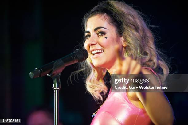 Marina Lambrini Diamandis of Marina and the Diamonds performs on stage at Manchester Cathedral on June 22, 2012 in Manchester, United Kingdom.