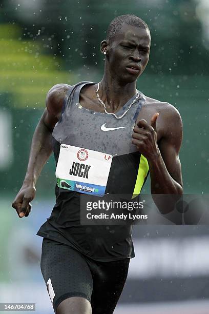 Charles Jock competes in a preliminary round of the men's 800 meter run during Day One of the 2012 U.S. Olympic Track & Field Team Trials at Hayward...