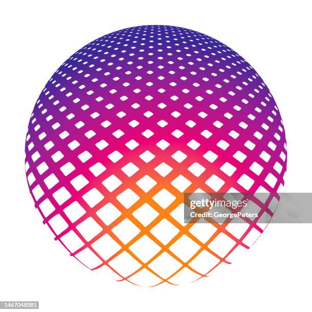 3d ball with half tone pattern - sphere logo stock illustrations