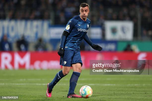 Philipp Forster of VfL Bochum in action during the DFB Cup round of 16 match between VfL Bochum and Borussia Dortmund at Vonovia Ruhrstadion on...
