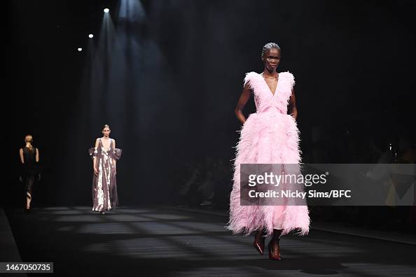 Models walk the runway at the Huishan Zhang show during London... News ...