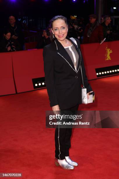 Anna Thalbach attends the "Irgendwann werden wir uns alles erzählen" premiere during the 73rd Berlinale International Film Festival Berlin at...