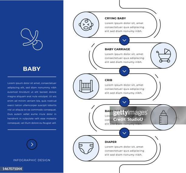 baby infographic design - changing nappy stock illustrations