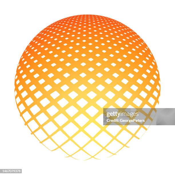 3d ball with half tone pattern - sphere logo stock illustrations