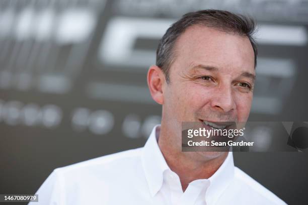 Hendrick Motorsports Vice President of Competition Chad Knaus attends the NASCAR unveiling of the Next Gen Chevrolet Camaro ZL1 and livery it plans...