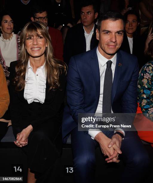 Prime Minister Pedro Sanchez attends with his wife, Begoña Gomez Fernandez, the fashion show of designer Teresa Helbig, at IFEMA Madrid, on 17...