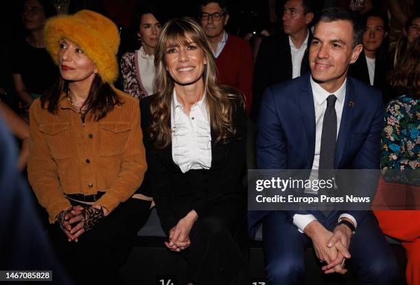 Prime Minister Pedro Sanchez attends with his wife, Begoña Gomez Fernandez , the fashion show of designer Teresa Helbig, at IFEMA Madrid, on 17...