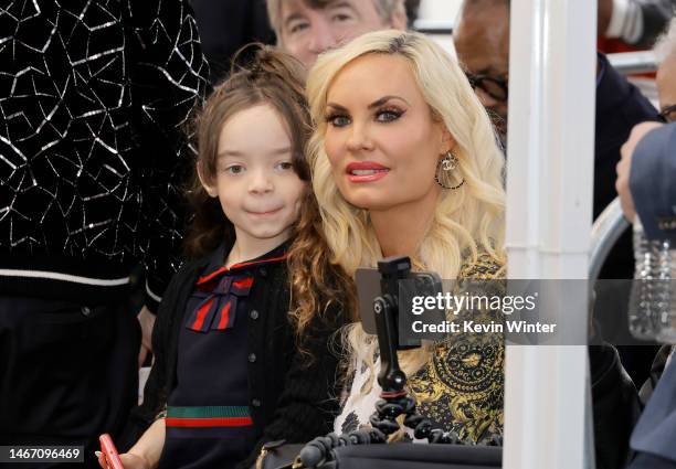 Chanel Nicole Marrow, Peter Jankowski and Coco Austin attend the Hollywood Walk of Fame Star Ceremony for Ice-T on February 17, 2023 in Hollywood,...