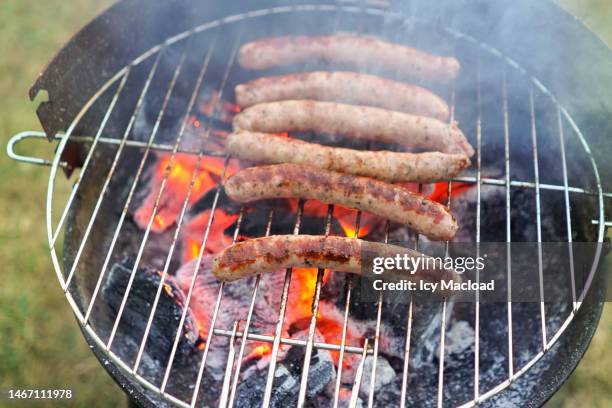barbecue party and catering outside on a summer evening at sunset - broiling stock pictures, royalty-free photos & images