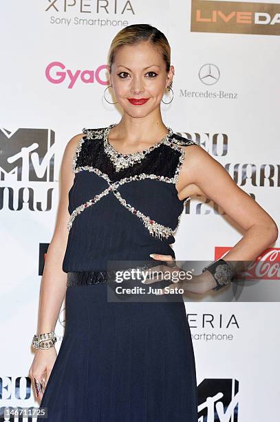 Anna Tsuchiya walks on the red carpet of the MTV Video Music Awards Japan 2012 at Makuhari Messe on June 23, 2012 in Chiba, Japan.