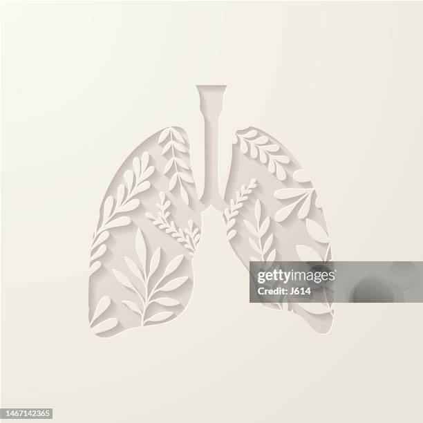 bildbanksillustrationer, clip art samt tecknat material och ikoner med lungs filled with leaves cut out - lunga