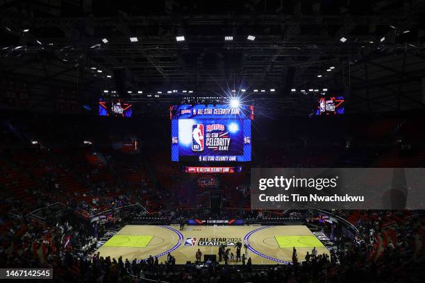 General view of the court prior to the 2023 NBA All Star Ruffles Celebrity Game between Team Dwayne and Team Ryan at Vivint Arena on February 17,...