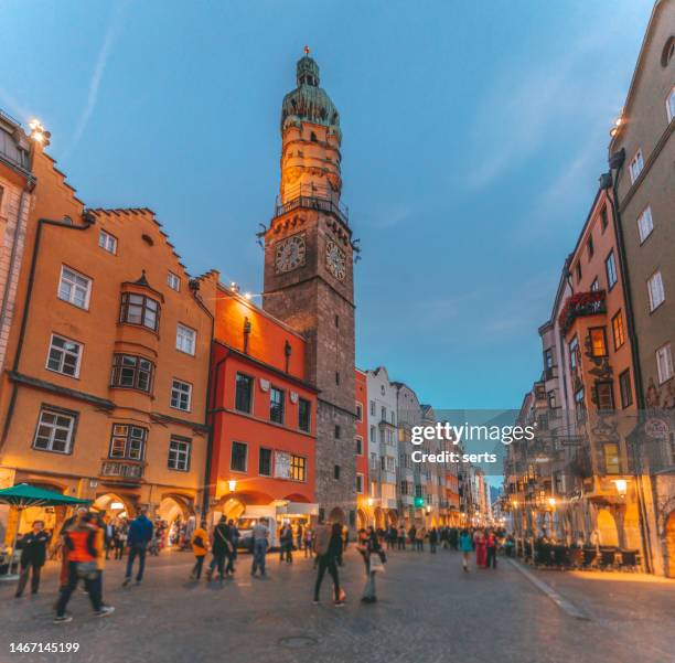 innsbruck's historic old town: a charming alpine gem in tyrol, austria - austrian culture stock pictures, royalty-free photos & images