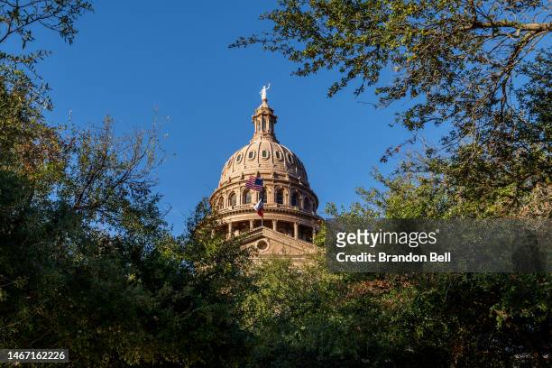 The exterior of the Texas State Capitol on February 17, 2023 in Austin, Texas.