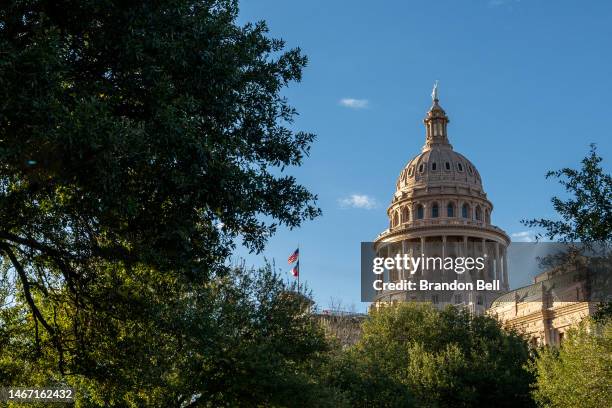 The exterior of the Texas State Capitol on February 17, 2023 in Austin, Texas.