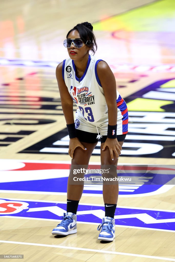 Singer Janelle Monae of Team Dwayne looks on against Team Ryan during ...