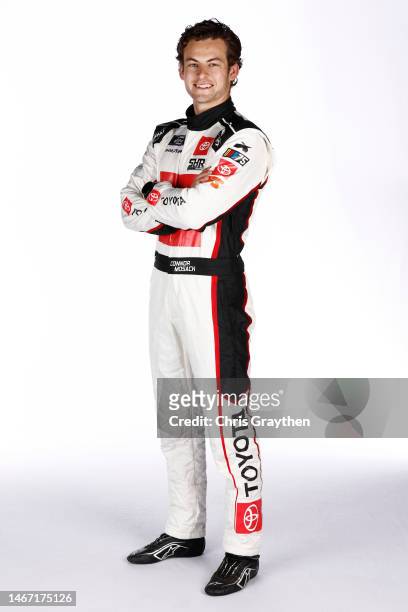 Driver Connor Mosack poses for a photo during NASCAR Production days at Daytona International Speedway on February 17, 2023 in Daytona Beach, Florida.
