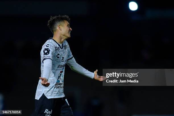 Paul Bellon of Leon reacts during the 8th round match between FC Juarez and Leon as part of the Torneo Clausura 2023 Liga MX at Olimpico Benito...