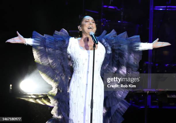 Isabel Pantoja performs at United Palace Theater on February 17, 2023 in New York City.