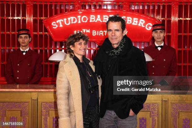 Marie Steinmann and Tom Tykwer attend the Studio Babelsberg x Cartier Celebrates 111th Anniversary on the occasion of the 73rd Berlinale...