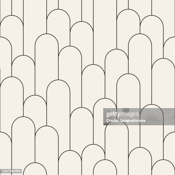 nahtloses geometrisches vektorwellenmuster - felsbogen stock-grafiken, -clipart, -cartoons und -symbole