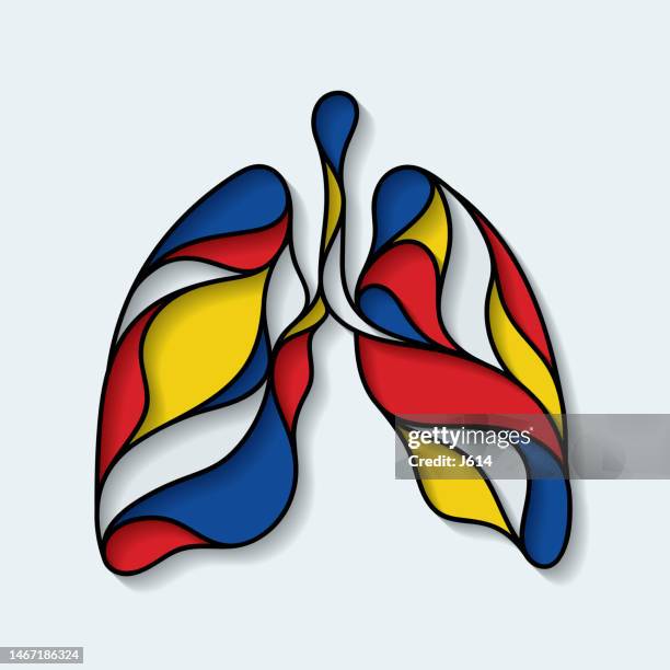colorful abstract human lungs - glass lung stock illustrations