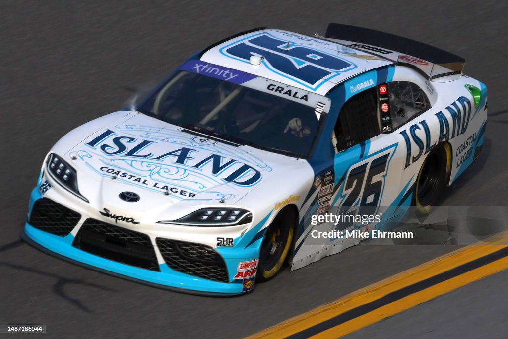 Kaz Grala, driver of the Island Coastal Lager Toyota, drives during... News  Photo - Getty Images